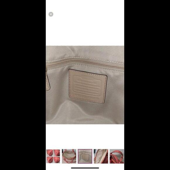 COACH Coral Saffiano Peyton Cora Domed Crossbody Satchel Purse Bag Shoulder - Picture 7 of 12